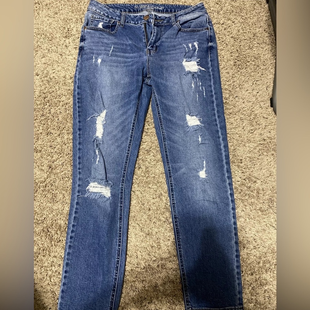 Maurices Women's Size 8 Straight Mid Rise Medium Wash Blue Jeans